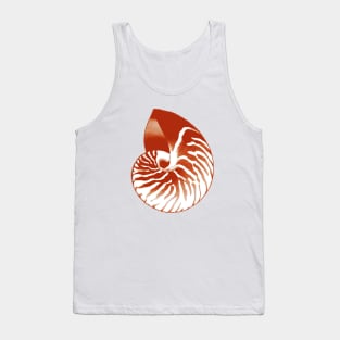 Nautilus Shell, Terracotta and White Tank Top